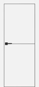 Межкомнатная дверь PX-19 черная кромка с 4-х ст. Белый матовый