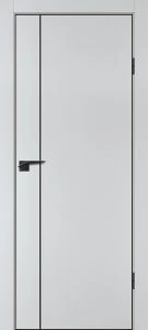 Межкомнатная дверь P-21  черный молдинг PET,  кромка ABS черная c 4-х ст. Сапфир матовый